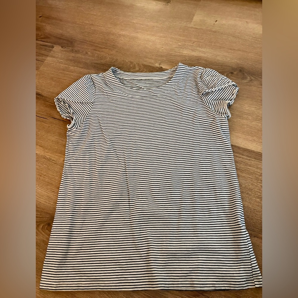 Banana Republic Black and White Striped Tee
